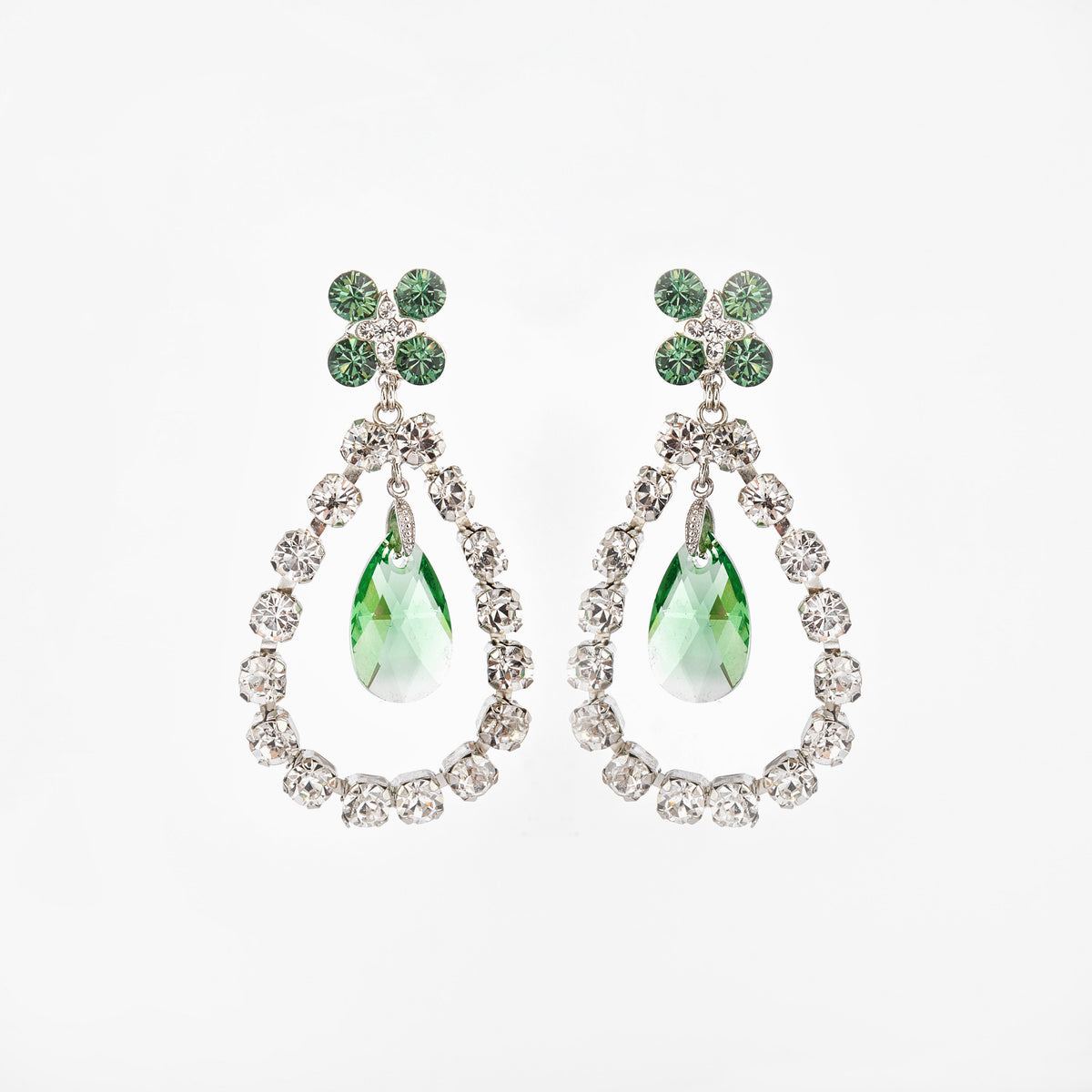 Swarovski Clip on green jem deals earrings